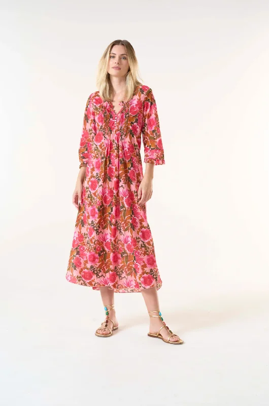 Oneseason Long Poppy Dress in Paloma Cotton Rose