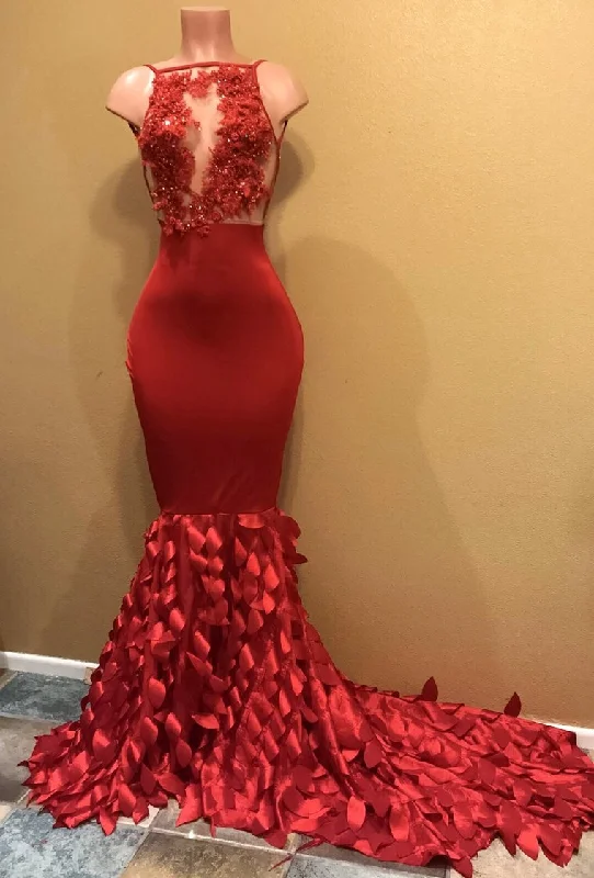 Modest Mermaid Sleeveless Prom Dress