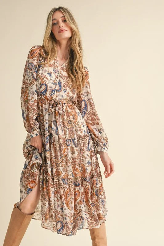 Cream Paisley Dress