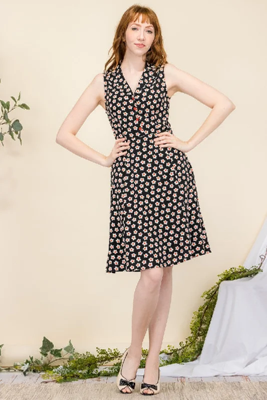Daisy Print Shirtwaist Dress