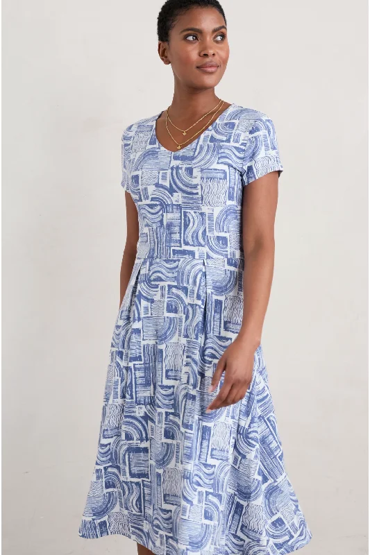 Seasalt Cornwall Pier View Dress in Printed Patchwork Lupin