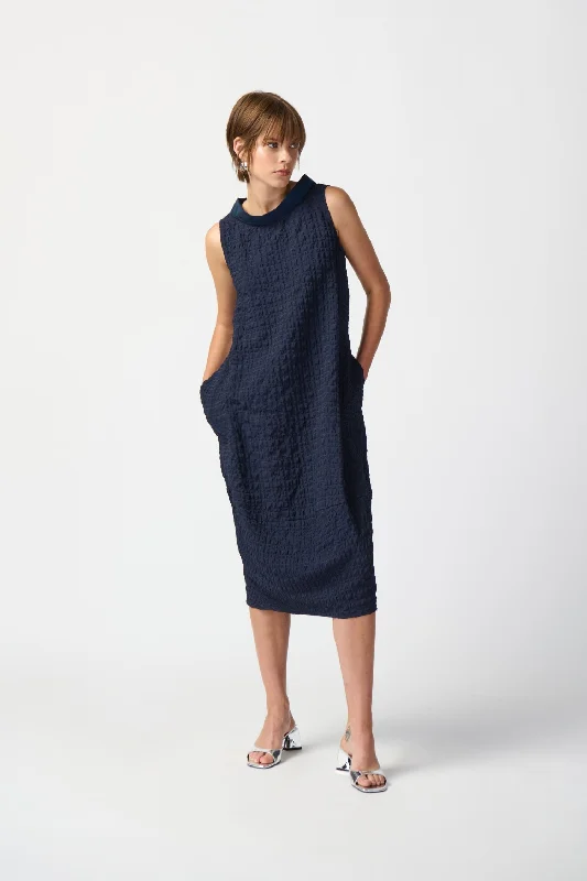 Joseph Ribkoff Textured Woven Sleeveless Cocoon Dress - Style 241204-MB