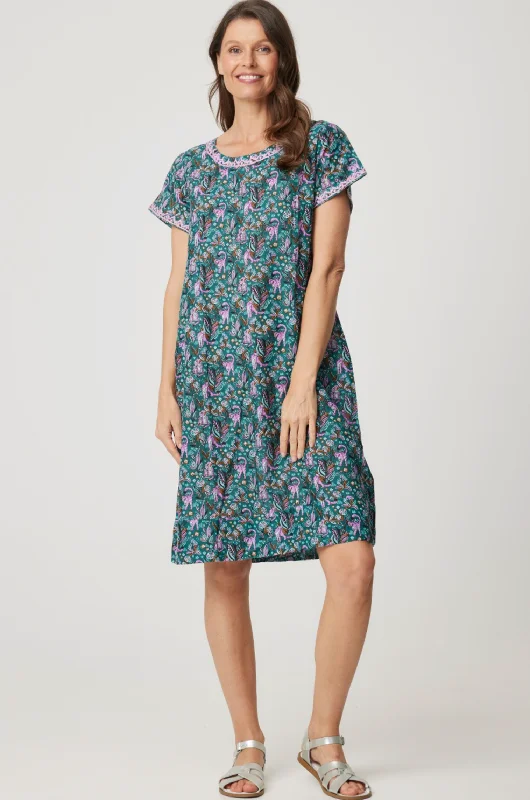CAKE Barbara Cotton Dress in Lilac Leopard