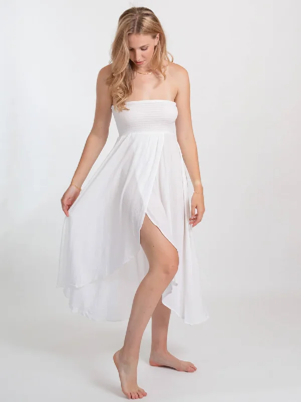 Miami Convertible Bandeau Dress In White