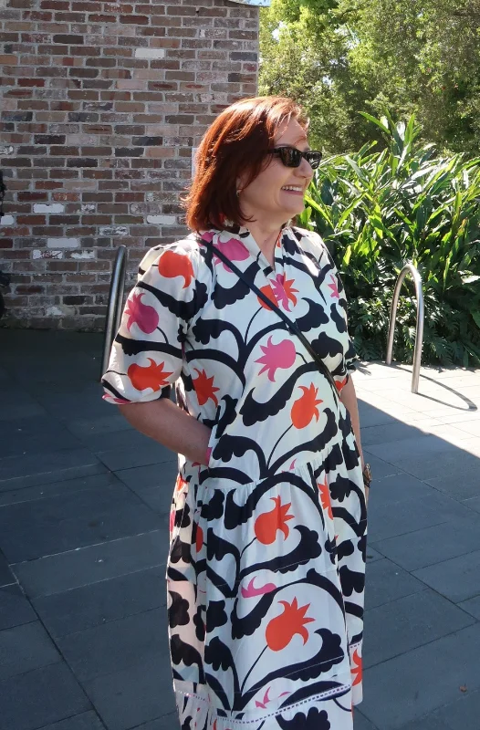 Maude Vivante Sasha Cotton Poplin Dress in Kazakh Tulip