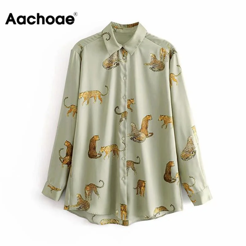 Leopard Stylish Shirt Women Turn Down Collar Office Fashion Female Blouse Long Sleeve Cozy Printed Short Shirt Leopard Stylish Shirt Women Turn Down Collar Office Fashion Female Blouse Long Sleeve Cozy Printed Short Shirt