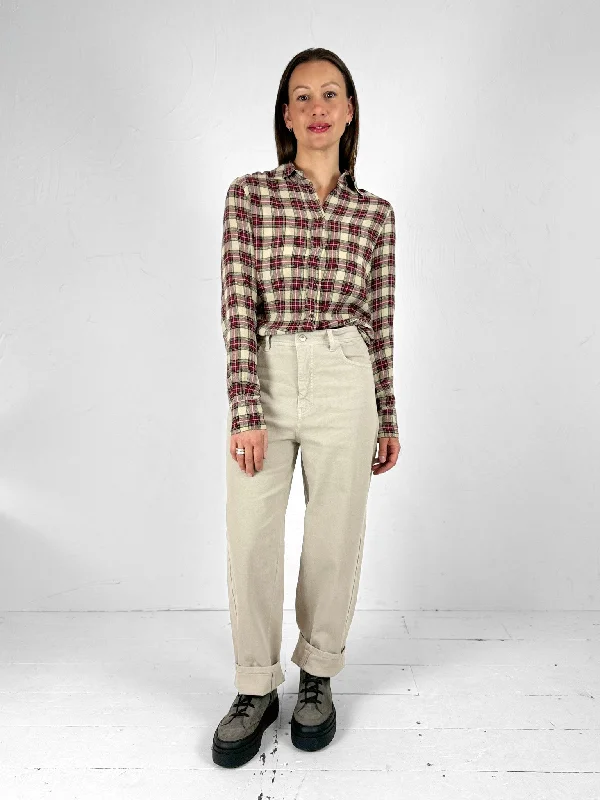 Ceza Tartan Check Shirt Casual Slouchy Short Sleeve