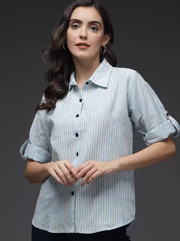 TANDUL Women Regular Fit Printed Button Down Collar Formal Shirt Trendy Floral Short Sleeve TANDUL Women Regular Fit Printed Button Down Collar Formal Shirt Trendy Floral Short Sleeve