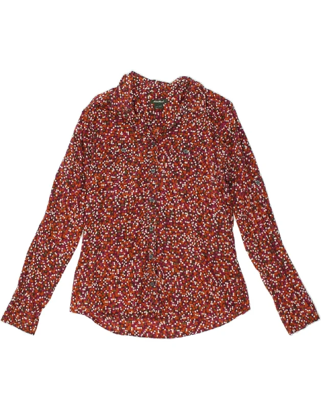 EDDIE BAUER Womens Shirt UK 12 Medium Orange Polka Dot Cotton Trendy Print Short Sleeve EDDIE BAUER Womens Shirt UK 12 Medium Orange Polka Dot Cotton Trendy Print Short Sleeve