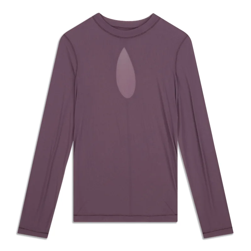 Keyhole Long-Sleeve Shirt - Resale Casual Slouchy Short Sleeve