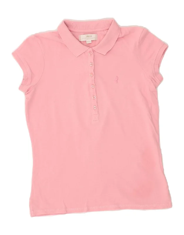 MARLBORO CLASSICS Womens Polo Shirt UK 12 Medium Pink Trendy Button-Front Short Sleeve MARLBORO CLASSICS Womens Polo Shirt UK 12 Medium Pink Trendy Button-Front Short Sleeve