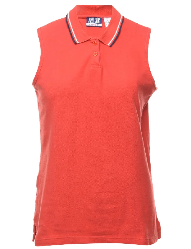 Red Polo Shirt - M Casual Loose Short Sleeve