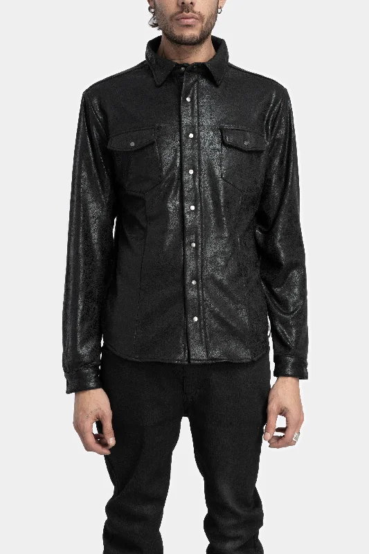 Vegan leather shirt Cozy Summer Short Shirt