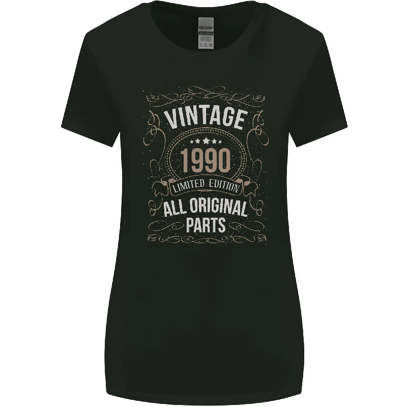 33rd Birthday Limited Edition 1990 Womens Wider Cut T-Shirt Mesh Blend Leather Blend Suede Blend 33rd Birthday Limited Edition 1990 Womens Wider Cut T-Shirt Mesh Blend Leather Blend Suede Blend