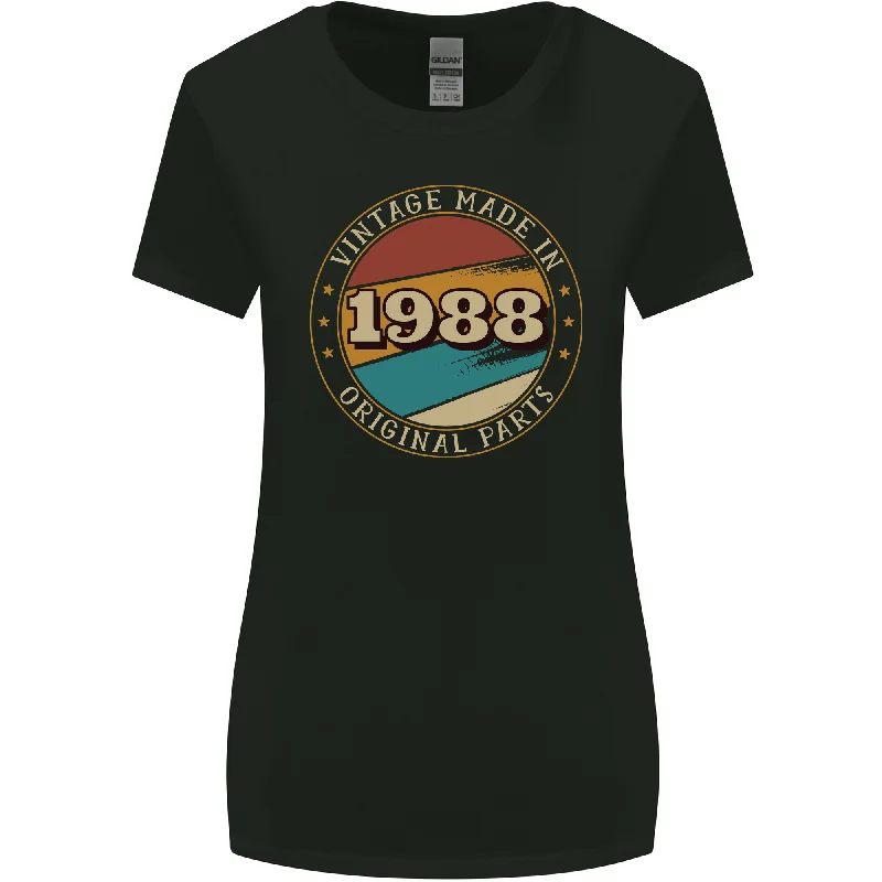 35th Birthday Vintage Made In 1988 Womens Wider Cut T-Shirt Print Jacquard Patchwork 35th Birthday Vintage Made In 1988 Womens Wider Cut T-Shirt Print Jacquard Patchwork