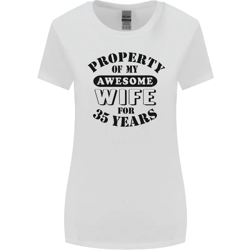 35th Wedding Anniversary 35 Year Funny Wife Womens Wider Cut T-Shirt Anti-Pilling Machine Wash Handmade 35th Wedding Anniversary 35 Year Funny Wife Womens Wider Cut T-Shirt Anti-Pilling Machine Wash Handmade