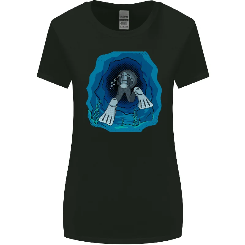 3D Scuba Diver Diving Womens Wider Cut T-Shirt Cotton Fabric Linen Fabric Terry Fabric 3D Scuba Diver Diving Womens Wider Cut T-Shirt Cotton Fabric Linen Fabric Terry Fabric
