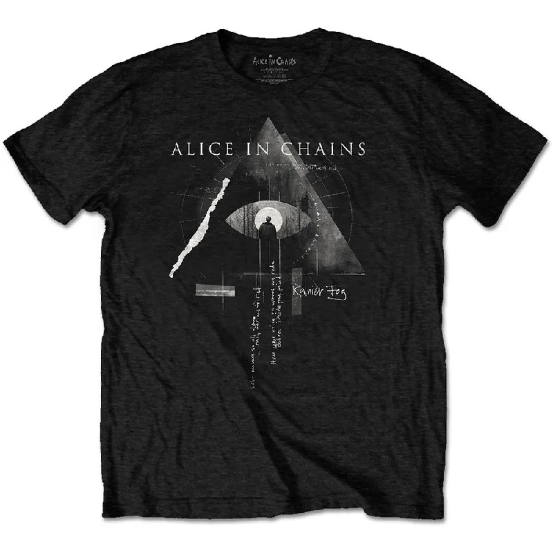 Alice In Chains | Official Band T-Shirt | Fog Mountain (Back Print) V-Neck T-Shirt Long Sleeve Cotton Alice In Chains | Official Band T-Shirt | Fog Mountain (Back Print) V-Neck T-Shirt Long Sleeve Cotton