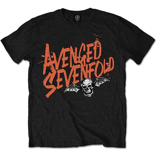 Avenged Sevenfold | Official Band T-Shirt | Orange Splatter Thin T-Shirt Open Front Quick Dry Avenged Sevenfold | Official Band T-Shirt | Orange Splatter Thin T-Shirt Open Front Quick Dry