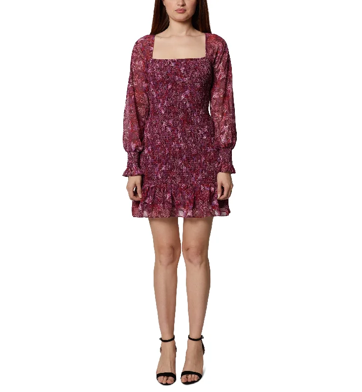 BCBGeneration Smocked Mini Dress Chic Puff Sleeve Mini Dress