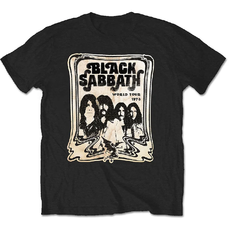 Black Sabbath | Official Band T-Shirt | World Tour 1978 Mesh Blend Leather Blend Suede Blend Black Sabbath | Official Band T-Shirt | World Tour 1978 Mesh Blend Leather Blend Suede Blend