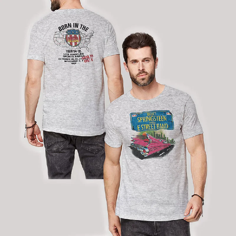 Bruce Springsteen | Official Band T-Shirt | Pink Cadillac (Back Print) Faux Fur Fabric Real Fur Fabric Shearling Fabric Bruce Springsteen | Official Band T-Shirt | Pink Cadillac (Back Print) Faux Fur Fabric Real Fur Fabric Shearling Fabric