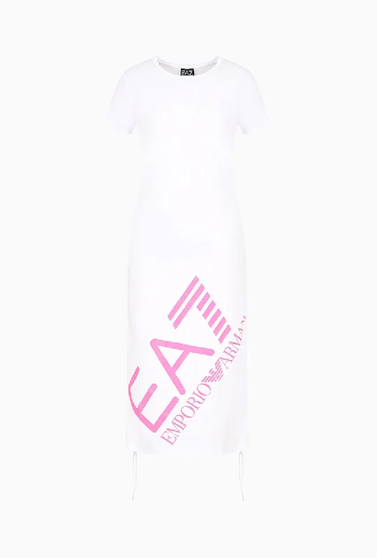 EA7 MAXI LOGO MIDI DRESS Trendy Mock Neck Midi Dress