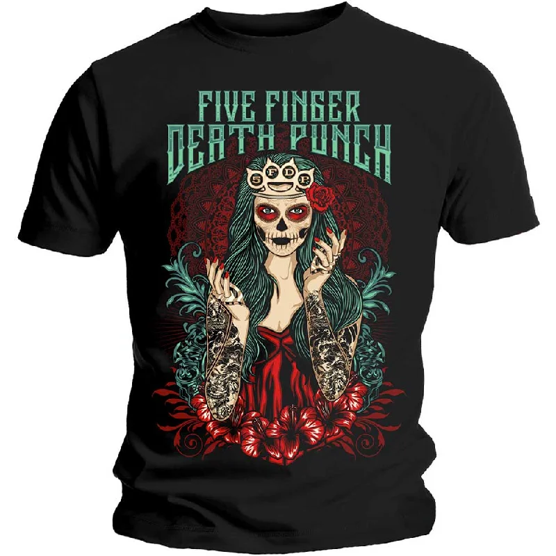 Five Finger Death Punch | Official Band T-Shirt | Lady Muerta Casual Formal Business Five Finger Death Punch | Official Band T-Shirt | Lady Muerta Casual Formal Business