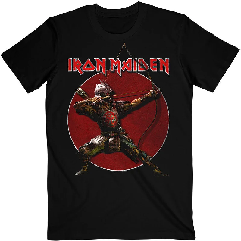 Iron Maiden | Official Band T-Shirt | Senjutsu Eddie Archer Red Circle Jersey Fabric Tulle Fabric Batik Fabric Iron Maiden | Official Band T-Shirt | Senjutsu Eddie Archer Red Circle Jersey Fabric Tulle Fabric Batik Fabric