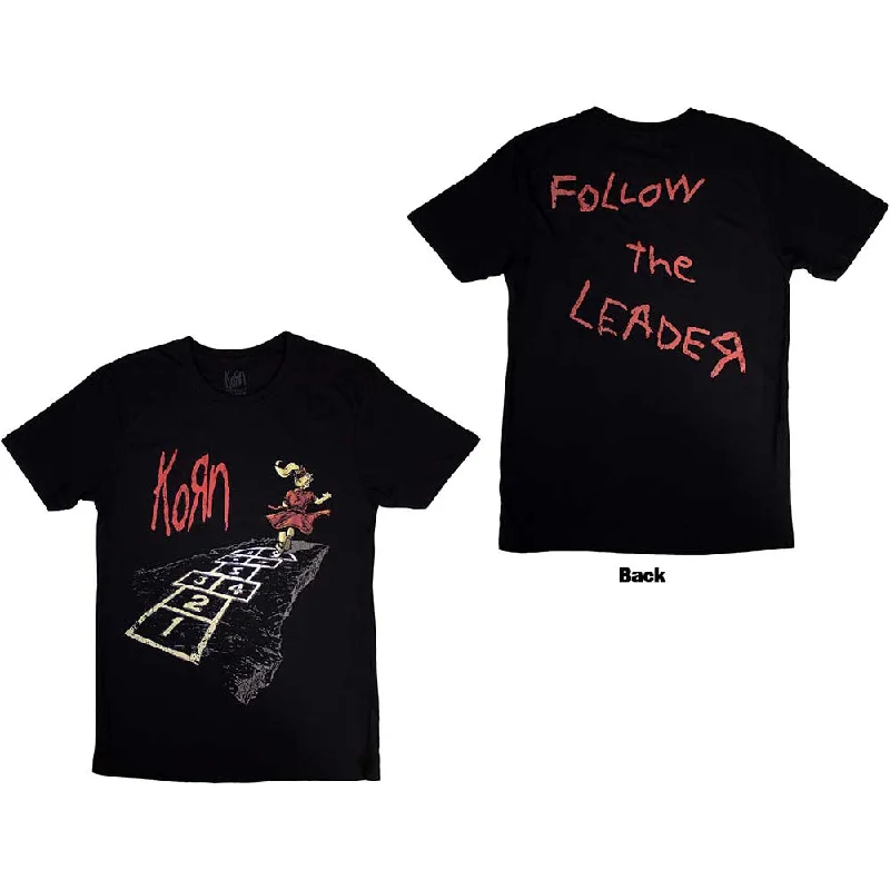 Korn | Official Band T-Shirt | Follow The Leader Hopscotch (Back Print) Elegant Classic Vintage Korn | Official Band T-Shirt | Follow The Leader Hopscotch (Back Print) Elegant Classic Vintage