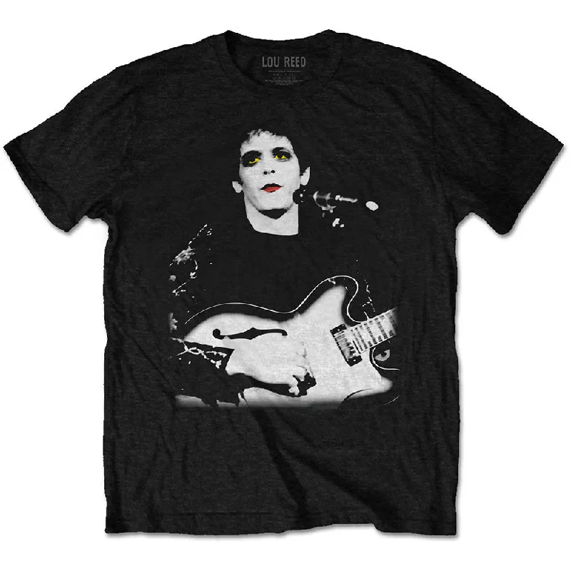 Lou Reed | Official Band T-shirt | Bleached Photo Front Pockets Side Pockets Patch Pockets Lou Reed | Official Band T-shirt | Bleached Photo Front Pockets Side Pockets Patch Pockets