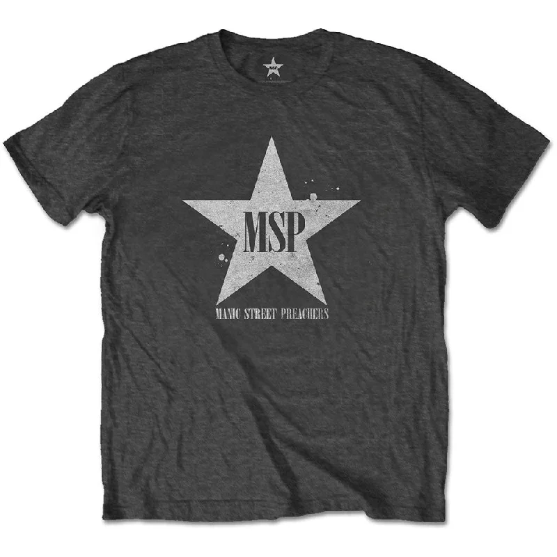 Manic Street Preachers | Official Band T-Shirt | Classic Distressed Star Handmade Hand-knitted Hand-woven Manic Street Preachers | Official Band T-Shirt | Classic Distressed Star Handmade Hand-knitted Hand-woven