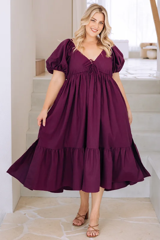 Mikayla Midi Dress Orchid Chic Floral Print Midi Dress