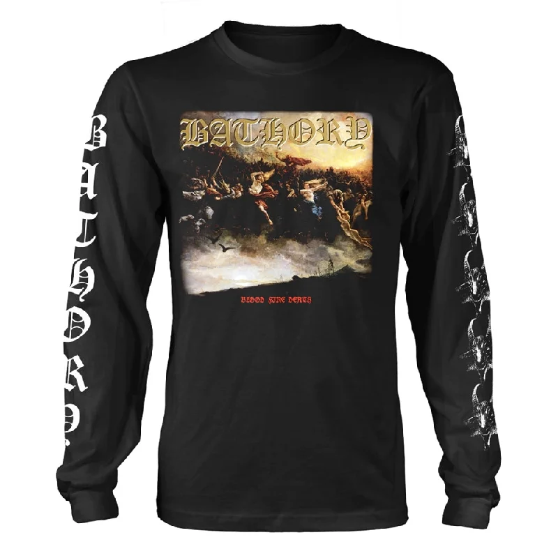 Bathory Unisex Long Sleeved T-shirt: Blood Fire Death 2 (back print) Beaded Sequined Faux Fur Bathory Unisex Long Sleeved T-shirt: Blood Fire Death 2 (back print) Beaded Sequined Faux Fur