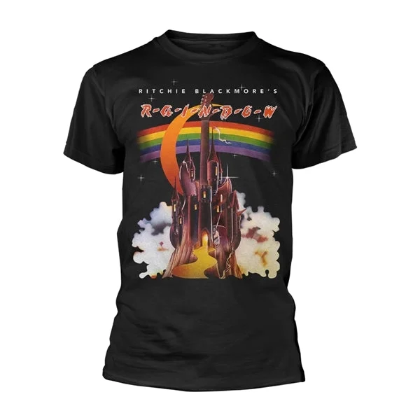Rainbow | Official Band T-Shirt | Ritchie Blackmore's Rainbow Album Mesh Canvas Denim Rainbow | Official Band T-Shirt | Ritchie Blackmore's Rainbow Album Mesh Canvas Denim