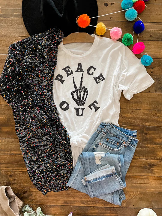 "Peace Out" by Blakeley - Graphic Tee Anti-Shrink Durable Soft
