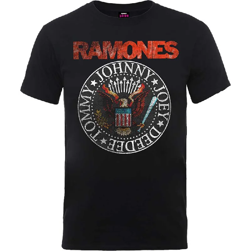Ramones | Official Band T-Shirt | Vintage Eagle Seal Basic T-Shirt Crew Neck Short Sleeve Ramones | Official Band T-Shirt | Vintage Eagle Seal Basic T-Shirt Crew Neck Short Sleeve