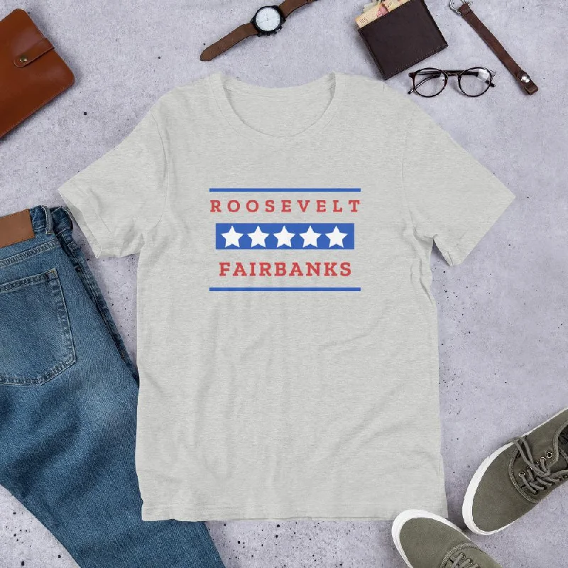 Teddy Roosevelt T-Shirt | Roosevelt Fairbanks Election Collared Crew Neck Turtle Neck Teddy Roosevelt T-Shirt | Roosevelt Fairbanks Election Collared Crew Neck Turtle Neck