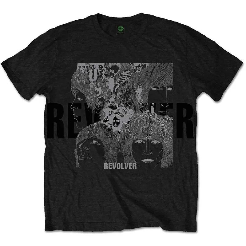 The Beatles Unisex Premium T-Shirt: Reverse Revolver with Foiled Application Print Jacquard Patchwork The Beatles Unisex Premium T-Shirt: Reverse Revolver with Foiled Application Print Jacquard Patchwork
