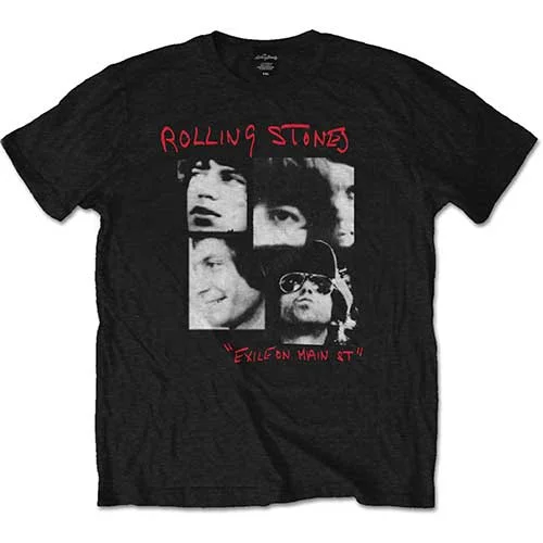 The Rolling Stones | Official Band T-Shirt | Photo Exile Plaid T-Shirt Polka Dot Checkered The Rolling Stones | Official Band T-Shirt | Photo Exile Plaid T-Shirt Polka Dot Checkered