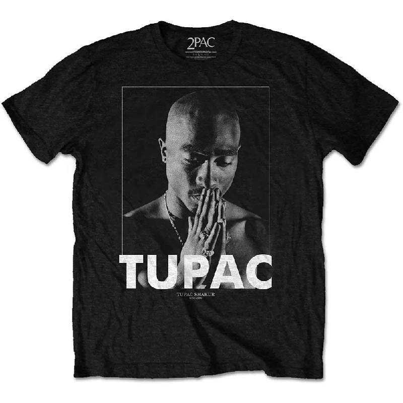 Tupac | Official Band T-Shirt | Praying Notch Collar Peter Pan Collar Cowl Neck