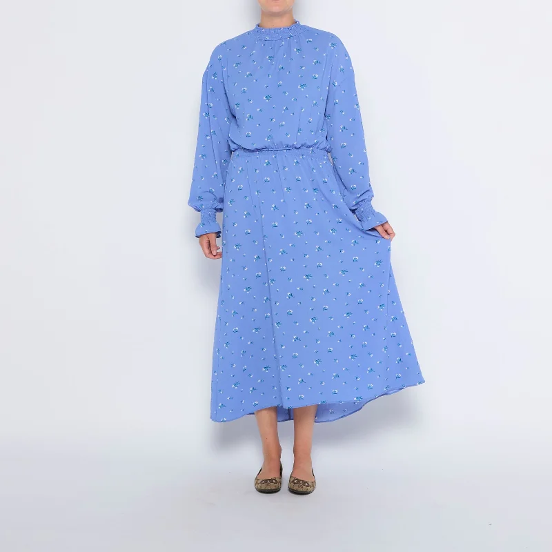 Ruched Neck Floral  Midi Dress - UK 12 Comfortable Geometric Print Midi Dress