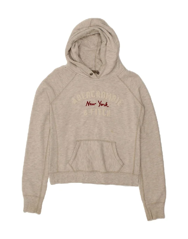 ABERCROMBIE & FITCH Womens Graphic Hoodie Jumper UK 16 Large Grey Cotton Hoodie with Button Classic Timeless ABERCROMBIE & FITCH Womens Graphic Hoodie Jumper UK 16 Large Grey Cotton Hoodie with Button Classic Timeless