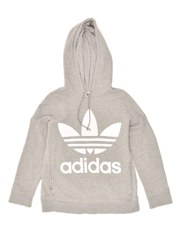ADIDAS Womens Graphic Hoodie Jumper UK 12 Medium Grey Cotton Hoodie with Half-Zip Sporty Casual ADIDAS Womens Graphic Hoodie Jumper UK 12 Medium Grey Cotton Hoodie with Half-Zip Sporty Casual