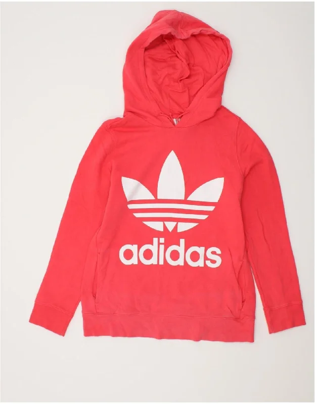 ADIDAS Womens Graphic Hoodie Jumper UK 14 Medium Red Cotton Hoodie with Pattern Geometric Abstract ADIDAS Womens Graphic Hoodie Jumper UK 14 Medium Red Cotton Hoodie with Pattern Geometric Abstract