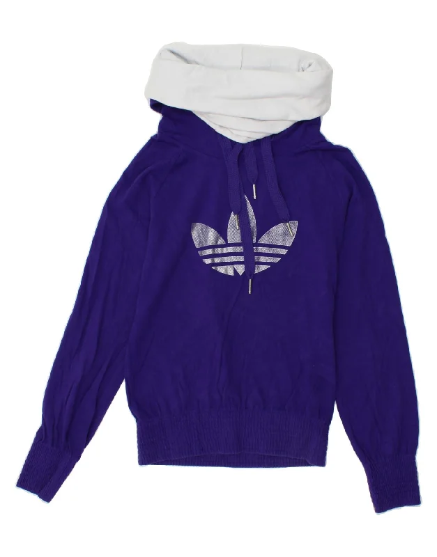 ADIDAS Womens Graphic Roll Neck Sweatshirt Jumper EU 44 Large Navy Blue Hoodie with Strings Custom Fit Adjustable ADIDAS Womens Graphic Roll Neck Sweatshirt Jumper EU 44 Large Navy Blue Hoodie with Strings Custom Fit Adjustable