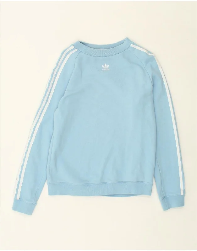 ADIDAS Womens Graphic Sweatshirt Jumper UK 12 Medium Blue Cotton Hoodie with Reflective Safety Nightwear ADIDAS Womens Graphic Sweatshirt Jumper UK 12 Medium Blue Cotton Hoodie with Reflective Safety Nightwear