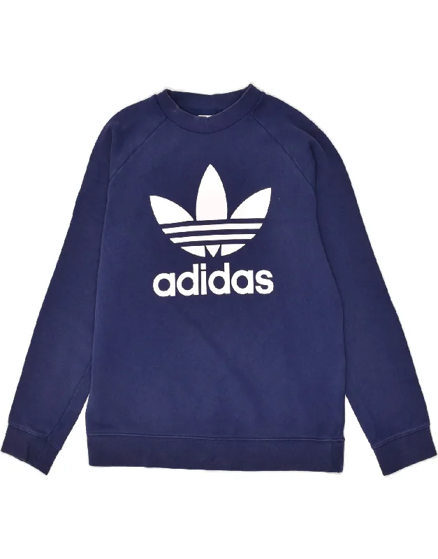 ADIDAS Womens Graphic Sweatshirt Jumper UK 16 Large Navy Blue Cotton Cotton Hoodie Fleece Lining Warmth ADIDAS Womens Graphic Sweatshirt Jumper UK 16 Large Navy Blue Cotton Cotton Hoodie Fleece Lining Warmth