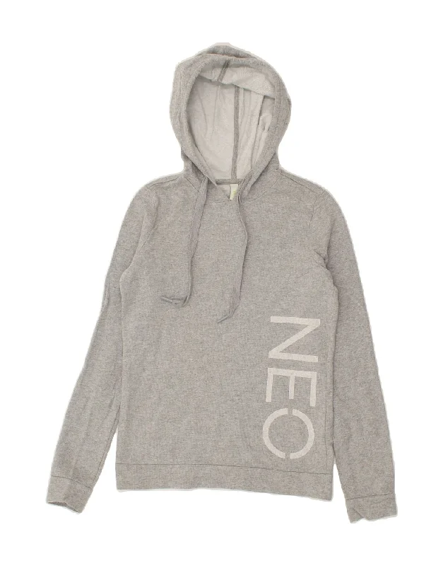ADIDAS Womens Neo Graphic Hoodie Jumper UK 10 Small Grey Cotton Hoodie with Strings Custom Fit Adjustable ADIDAS Womens Neo Graphic Hoodie Jumper UK 10 Small Grey Cotton Hoodie with Strings Custom Fit Adjustable