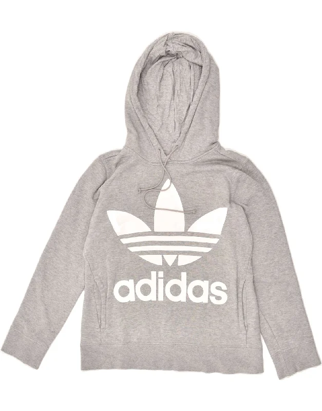 ADIDAS Womens Oversized Graphic Hoodie Jumper UK 10 Small Grey Cotton Hoodie with Crew Neck Simple Timeless ADIDAS Womens Oversized Graphic Hoodie Jumper UK 10 Small Grey Cotton Hoodie with Crew Neck Simple Timeless